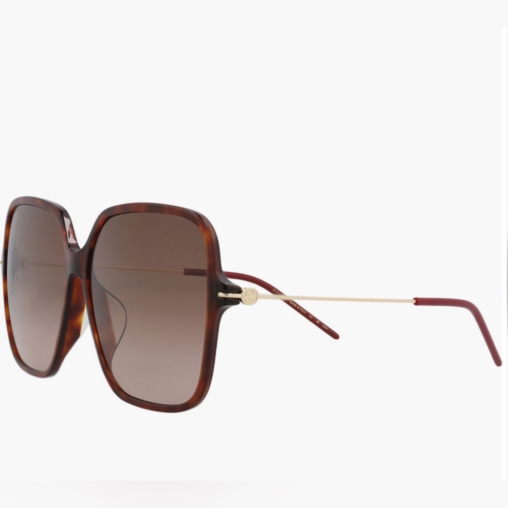 GUCCI 60MM OVERSIZE SUNGLASSES NWT $550 —ICONIC TORTOISE STATEMENT LUXE SHADES - Picture 2 of 13